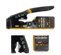3 in 1 Pass Through Crimp Tool with Cutter and Wire Stripper for 6P8P8C Connector Supporting Various Interfaces Including J45 8P8C RJ12 6P6C RJ11 6P4C 6P2C