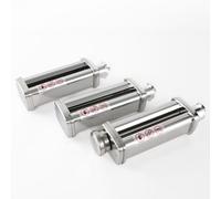 3-in-1 Pasta Machine Attachment Set for Kenwood kMix, Stainless Steel Pasta Roller & Cutting Tool Set, 8 Strength Levels, Fettuccine & Linguine Attachment Compatible with Kenwood Food