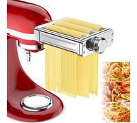 3-in-1 Pasta Maker Attachment for KitchenAid Stand Mixer,Stainless Steel | Pasta maker with 8 Thickness Settings, Included Pasta Roller,Spaghetti and Fettuccine Cutter,for fresh homemade pasta