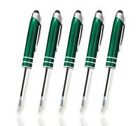 3 in 1 Pen Torch LED Ballpoint Pen Multifunctional Stylus Pen with Torch Light & Writable Ballpoint Pen Tip for Touch Screen Devices/Paper (Black Ink, Green)