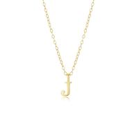 3-in-1 Personalized Name Necklace - Sterling Silver Adjustable Chain with Detachable Initial Pendant, Convertible Layering Jewelry for Women + Your Own Charms (38-44cm, 14K Gold Plated) (Gold-J)