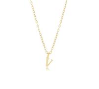 3-in-1 Personalized Name Necklace - Sterling Silver Adjustable Chain with Detachable Initial Pendant, Convertible Layering Jewelry for Women + Your Own Charms (38-44cm, 14K Gold Plated) (Gold-V)