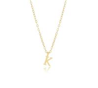 3-in-1 Personalized Name Necklace - Sterling Silver Adjustable Chain with Detachable Initial Pendant, Convertible Layering Jewelry for Women + Your Own Charms (38-44cm, 14K Gold Plated) (Gold-K)