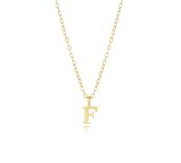 3-in-1 Personalized Name Necklace - Sterling Silver Adjustable Chain with Detachable Initial Pendant, Convertible Layering Jewelry for Women + Your Own Charms (38-44cm, 14K Gold Plated) (Gold-F)