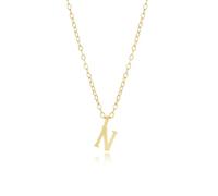 3-in-1 Personalized Name Necklace - Sterling Silver Adjustable Chain with Detachable Initial Pendant, Convertible Layering Jewelry for Women + Your Own Charms (38-44cm, 14K Gold Plated) (Gold-N)