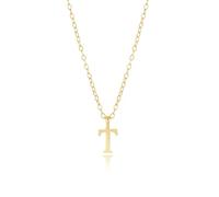 3-in-1 Personalized Name Necklace - Sterling Silver Adjustable Chain with Detachable Initial Pendant, Convertible Layering Jewelry for Women + Your Own Charms (38-44cm, 14K Gold Plated) (Gold-T)