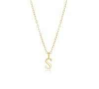 3-in-1 Personalized Name Necklace - Sterling Silver Adjustable Chain with Detachable Initial Pendant, Convertible Layering Jewelry for Women + Your Own Charms (38-44cm, 14K Gold Plated) (Gold-S)