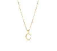 3-in-1 Personalized Name Necklace - Sterling Silver Adjustable Chain with Detachable Initial Pendant, Convertible Layering Jewelry for Women + Your Own Charms (38-44cm, 14K Gold Plated) (Gold-C)