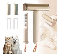 3-in-1 Pet Grooming Brush for Dogs & Cats | Deshedding Comb, Dematting Tool & Lint Remover | Long & Short Teeth + Fine Tooth Comb | For Long & Short Coats (Coffee color)