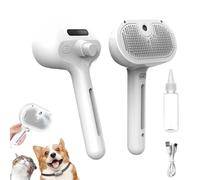 3-In-1 Pet Grooming Steam Spray Comb, Cat and Dog Shedding Comb with Water Tank and Mist Function, Suitable for Short/long-haired Cats and Small Dogs, Pet Grooming Accessories white