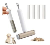 3 in 1 Pet Hair Remover Roller, 5 Sticky Replacement Heads with 1 Handle, Quickly Removes Animal Fur, Cat & Dog Hair, Dust & Fluff from Clothes, Furniture, Carpet (5 Pack/200 Sheets Easy Peel Sheets)