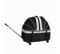 3 In 1 Pet Rolling Carrier Tote Box Foldable Breathable Travel Rolling Carrier for Small and Medium Dogs and Cats Up To 40 Lbs (Blue)