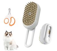 3 In 1 Pet Steam Brush, Rechargeable Cloud Care Cat Brush, 3 In 1 Steamy Pet Brush Dog for Long and Short Hair Cats and Dogs, with Steamy Massage Shedding Relief (1 PCS White)