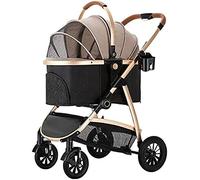 3 in 1 Pet Strollers for Medium Large Dogs, Folding Dog Stroller for Small Medium Dogs Cat Pushchair Aluminum Alloy Frame, Dog Stroller with Storage Cup Holder,B