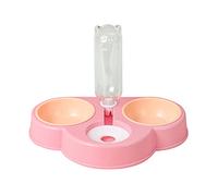 3 In 1 Pet Tableware Dog Water Food Bowl No-Spill Automatic Water Dispenser Combo Set For Elevated Bowl