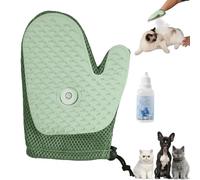 3 in 1 Pets Grooming Mist Glove, Pet Hair Removal Glove, Anti Static, No Fly Away Hair, Loose Hairs Removal & Detangling Brush Spray Massage Gloves for Dogs and Cats (Green)