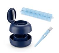 3-in-1 Pill Crusher for Tablets, 7 Day Pill Box,Cleaning Brushes, for Tablets Splitter, Ablet Crusher,Pill Crushers Splitters for Small and Tiny Pills