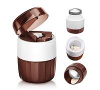 3-in-1 Pill Crusher for Tablets - Storage/Cutting/Grinding, Tablet Crusher for Pills, Portable Pill Cutter with Stainless Steel Grinding Head & Pill Organizer for Family, Elderly, Child, Pet