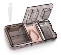 3 in 1 Pill Cutter, GeeRic Pills Crushers Pill Splitters Box with Brush Sharp Blade Precise Easy Cut Detachable Medicine Storage Box Professional Organiser for Tablet Vitamin Small Large Pills Black