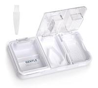 3 in 1 Pill Cutter, GeeRic Pills Crushers Pill Splitters Box with Brush Sharp Blade Precise Easy Cut Detachable Medicine Storage Box Professional Organiser for Tablet Vitamin Small Large Pills White