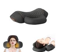 3-in-1 Pillow Massage Neck Hump - Heating Vibration, Airbag Elevation,3 in 1 Neck Massager Pillow with Heat,for Pain Relief Deep Tissue,with Heat and Traction for Sleep Aid (Blcak)