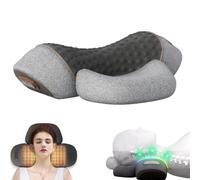 3-in-1 Pillow Massage Neck Hump - Heating, Vibration, Airbag Elevation, Automatic Massage, Neck Relief Tool, Deep Muscle Relaxation, Cervical Traction Pillow (Light Grey,One Size)
