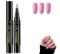 3-in-1 Pink Gel Nail Polish Pen, Soft Romantic Shade, One Step Base Color Top Coat, Quick UV Cure, Long Lasting Glossy Finish, No Base Coat Needed, DIY Manicure for Natural Nails & Extensions