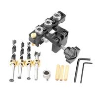 3-in-1 Pocket Hole Jig Kit, Adjustable Drill Guide Locator, Manual Hole Puncher Gauge for Woodworking, 8/10/15 mm Pocket Hole, Aluminum Alloy Dowel Drilling Template Set for Accurate Positioning