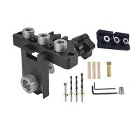 3-in-1 Pocket Hole Jig Kit, Aluminum Alloy Doweling Jig Set 8/10/15mm Carpentry Self-Centering Drilling Template Drill Guide for DIY Woodworking - B