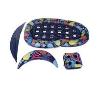 3 in 1 Pool Floats Lounger, Adult Inflatable Pool Float with Detachable UPF50 Sun Shade Canopy and Cup Holder, Large 72.8 x 47.2 Inch PVC Lounge Float for Beach Lake