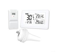 3-in-1 Pool Thermometer and Hygrometer with Backlit LCD, Max Temp Record