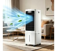 3 IN 1 Portable Air Conditioner, 12L, Evaporative Air Cooler Fan with Remote & LED Display, 3 Speeds, 4 Modes, Tank, 2Ice Packs, 7.5H Timer for Home Bedroom Office