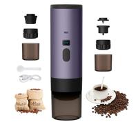 3-in-1 Portable Coffee Machine, 72W Portable Coffee Maker, 12V Rechargeable Espresso Coffee Maker, USB Capsule Espresso Makers, 90ml Water Reservoir, For Office Camping Car Travel (Purple)