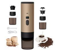 3 in 1 Portable Coffee Maker, 72W Portable Coffee Maker, 12V Espresso Coffee Maker, Rechargeable USB Espresso Coffee Makers, 90ml Water Tank, for Office Camping Car Travel (Khaki)