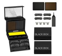 3-in-1 Portable Eye Makeup Kit: Lower Lash Stamp, Beauty Mark Dotter, Eyeliner, Mini Compact Travel Size Palette with Dual-Tone Black & Brown Waterproof Long-Lasting Ink for Quick Glam (2pcs)