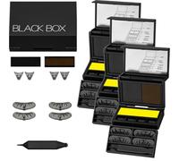 3-in-1 Portable Eye Makeup Kit, Lower Lash Stamp, Mini Compact Travel Size Palette, Waterproof Long-Lasting Ink for Quick Glam, Black & Brown For Quick Gl/am Black & Brown (3Pc)