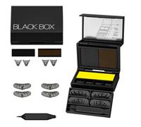 3-in-1 Portable Eye Makeup Kit, Lower Lash Stamp, Mini Compact Travel Size Palette, Waterproof Long-Lasting Ink for Quick Glam, Black & Brown For Quick Gl/am Black & Brown (1Pc)