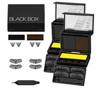 3-in-1 Portable Eye Makeup Kit, Lower Lash Stamp, Mini Compact Travel Size Palette, Waterproof Long-Lasting Ink for Quick Glam, Black & Brown For Quick Gl/am Black & Brown (2Pc)
