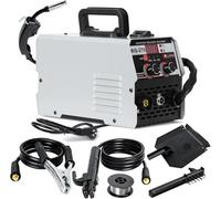 3 in 1 Portable MIG Welder, Gasless 250A 220V Digital MIG Welding Machine, Flux Core Solid Wire MIG ARC Lift TIG Spool Gun Inverter Welders with Ultra LED Display
