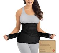 3 in 1 Postpartum Belly Support Recovery Wrap - Postpartum Belly Band, After Birth Brace, Slimming Girdles, Body Shaper Waist Shapewear, Post Surgery Pregnancy Belly Support Band (Midnight Black, M/L)