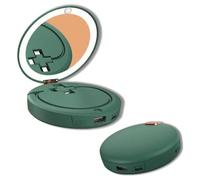 3-in-1 Power Bank with Mirror & Hand Warmer - Built-in Cable Portable Charger for Christmas & Great Gift Option