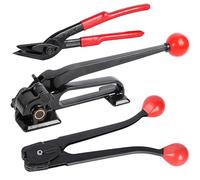 3 in 1 Premium Banding Strapping Kit -Heavy Duty Banding Tools, Steel Strapping Tensioner for 3/8"-3/4" Metal Banding, Strapping Cutter, Sealer&Crimper Tool for High Tensile Pallet Packging