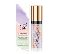 3 In 1 Primer for Face Before Makeup,SPF 50 Sunscreen Isolation Cream, One Step Color Correcting Primer,Hydrating,Oil Control Facial Serum & Concealer Skin Tone,Even Skin Tone (A-1pcs)