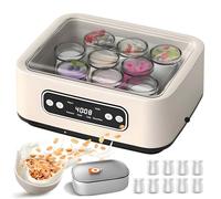 3-in-1 Probiotic Yoghurt Maker Machine with 9 Glass Jars & Constant Temperature Control & Adjustable Time for Homemade Yogurt Natto Rice Wine