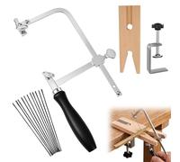 3-in-1 Professional Jeweler's Saw Kit - Adjustable Silver Steel Saw Frame, 144 Assorted Blades (4/0 to 2) & V-Slot Wooden Bench Pin with Clamp - Precision Cutting Tool Set for Jewelry, Metal & Wood