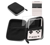 3 in 1 Protector Set for Trimui Brick Hammer Handheld Game Console, Included Carrying Case, Silicone Protective Cover and 2 Pack Tempered Glass Screen Protector, Anti-Scratch,Shockproof,White