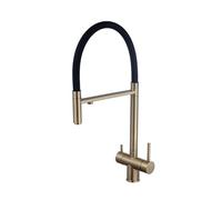 3-in-1 Pull-Down Kitchen Faucet Flexible Spout Brushed Stainless Steel Modern Design Water Filter Compatible Easy Access to Clean Drinking Water Stylish & Functional Kitchen Upgrade