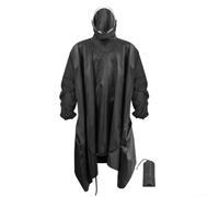 3-in-1 Rain Protection Gear for Outdoor Sports with Foot Protection Backrest Design Suitable for Mountaineering and Jungle Trekking (Sleeveless Black)