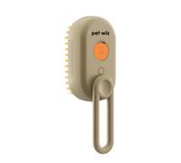 3-in-1 Rechargeable Cat & Dog Steam Grooming Brush - Gentle Hair Removal, Deep Cleaning, Relaxing Massage & Fur Collection - Ideal for Cats Prone to Shedding & Long-Haired Dog Breeds (Beige)