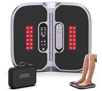 3-in-1 Red Light Therapy Foot Circulation Machine, 180° Foldable EMS TENS Circulation Blood Booster for Feet & Legs, Drug-Free Relief for Neuropathy, Body Pain & Muscle Aches